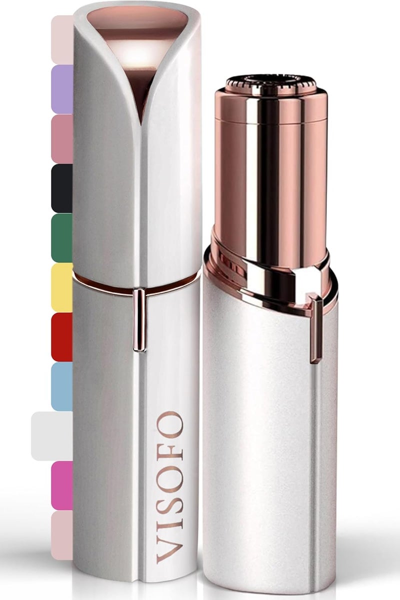 VISOFO Facial Hair Removal for Women | Electric Razor Device Small Mustache Dermaplaning Remover Tools Tweezers Epilator Trimmer Face Dermaplane Shavers Beauty Gadgets Set Accessories by (Coral) - Image 1